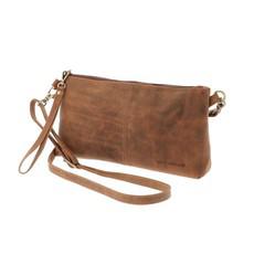 Crossbody tasje van mat bruin vintage ecoleer - Maidstone via MoreThanHip