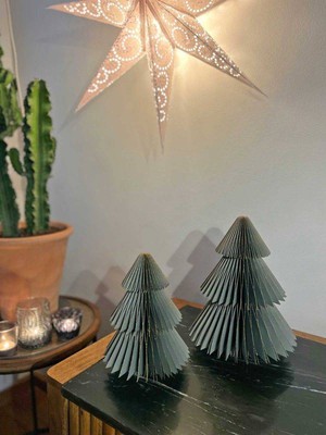 Decoratieve papieren kerstbomen 25/20cm  (set 2 stuks) - Picea antraciet from MoreThanHip