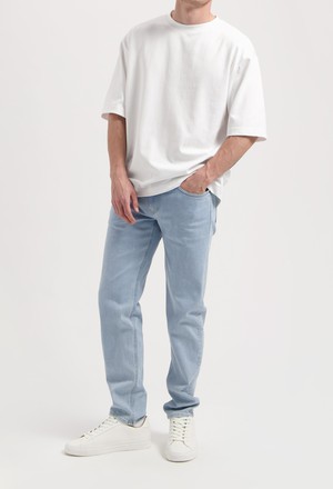 Dunn Low Tapered - Light Stone from Mud Jeans