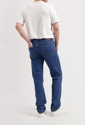 John Mid Straight - Medium Stone from Mud Jeans
