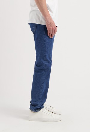John Mid Straight - Medium Stone from Mud Jeans