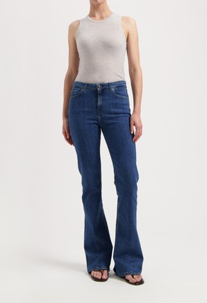 Isy High Flared - Stone Indigo from Mud Jeans