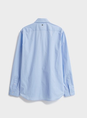 Regenerative Cotton Sky Modern Button-down Popover Shirt from Neem London