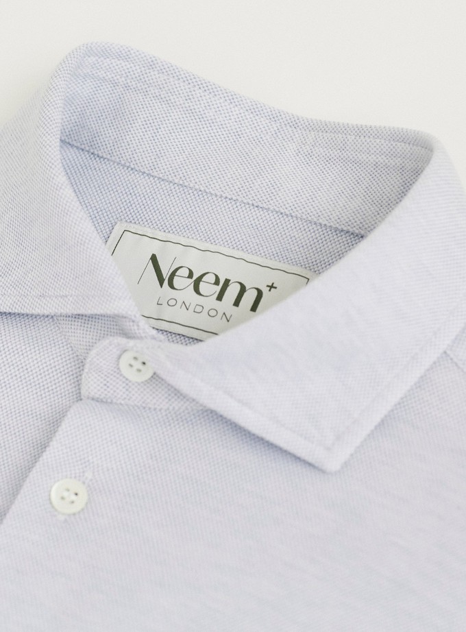 Recycled Sky Dobby Cut-Away Shirt from Neem London