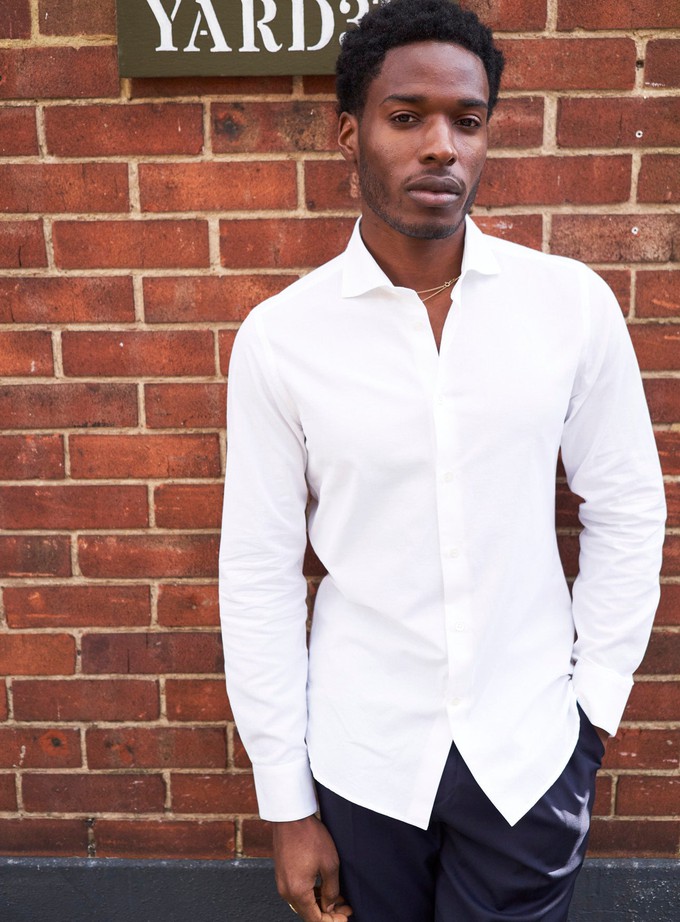 Recycled Italian White Cut Away Shirt from Neem London