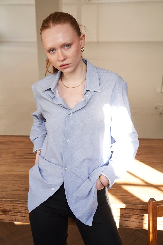 Comfort Sky Twill Louche Oversized Shirt from Neem London