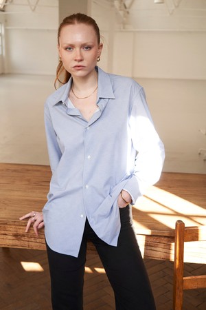 Comfort Sky Twill Louche Oversized Shirt from Neem London