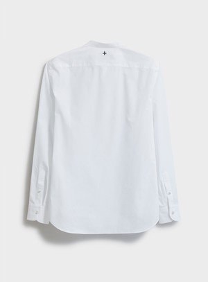 Regenerative Cotton Poplin White Nehru Shirt from Neem London