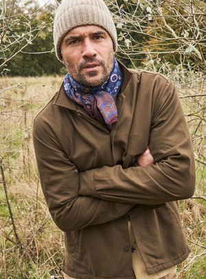 Regenerative Cotton Flannel Dorset Moss St James Overshirt from Neem London