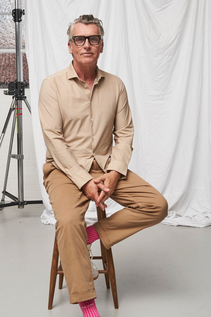 Recycled Italian Oatmeal Cut Away Comfort Shirt from Neem London