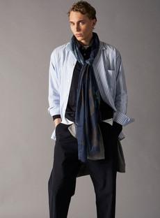 Recycled Italian Sky Bengal Shirt Jacket via Neem London