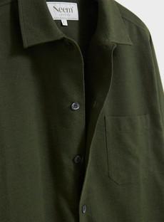 Recycled Italian Green Flannel Shirt Jacket via Neem London