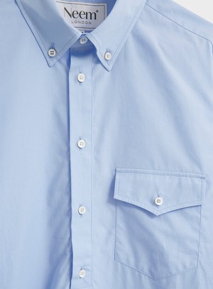 Regenerative Cotton Poplin Sky Modern Button-down Shirt from Neem London