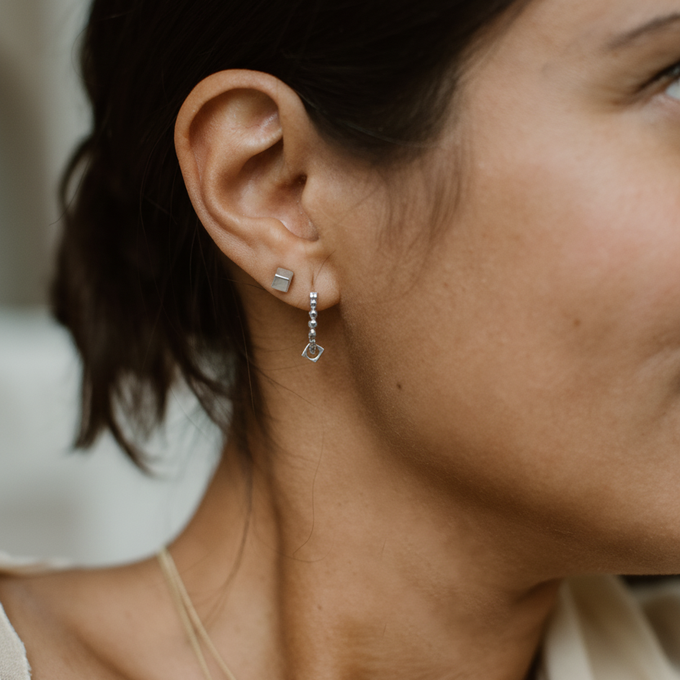 Solid as a Block oorstekers - zilver from Nowa