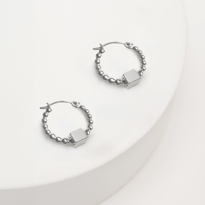 Solid as a Block oorbellen zilver pareldraad from Nowa