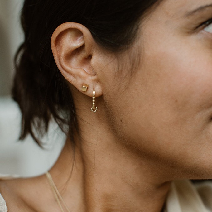 Solid as a Block oorstekers - 14KT goud from Nowa