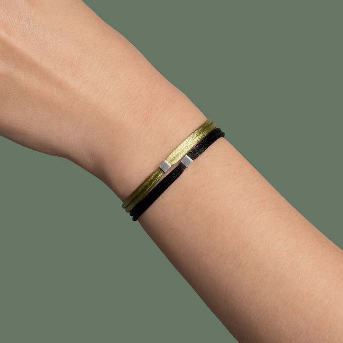 Solid as a Block armband zilver ~ lime from Nowa