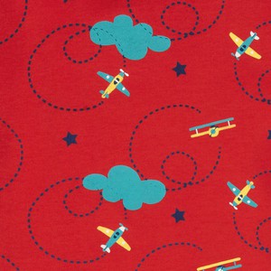 Rood shirt van biokatoen met vliegtuigjes from Olifant en Muis