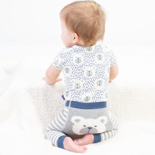 KITE Gebreide legging van biokatoen met beertje from Olifant en Muis