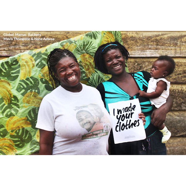 GLOBAL MAMAS Omkeerbare jurk van Afrikaanse batik in roze en blauw from Olifant en Muis