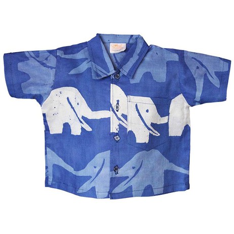 GLOBAL MAMAS Overhemd van Afrikaanse batik met olifanten from Olifant en Muis