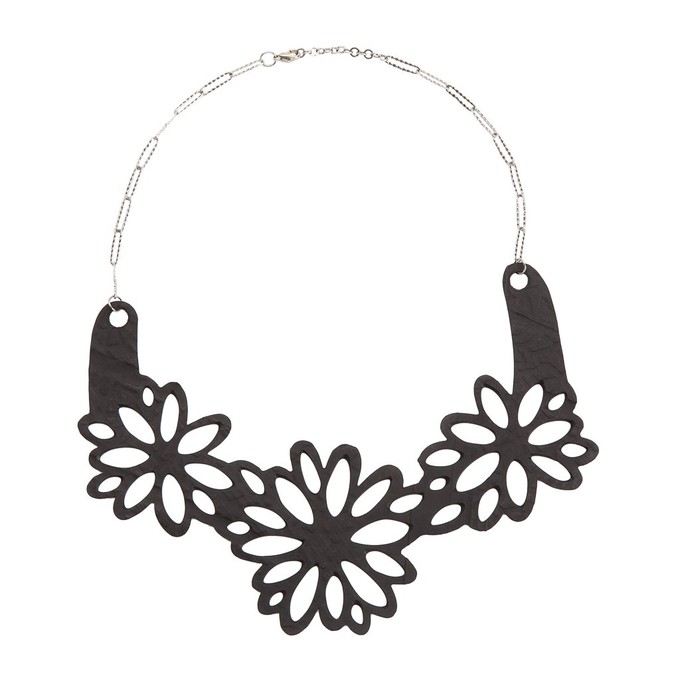 Dahlia Inner Tube Floral Necklace from Paguro Upcycle
