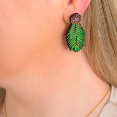 Paguro Upcycle Mimosa Reclaimed Wood Earrings via Paguro Upcycle