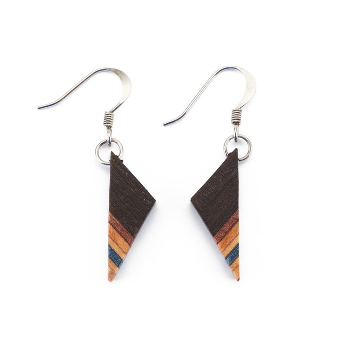 Soni Handmade Skateboard Wooden Earrings from Paguro Upcycle