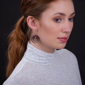 Twirl Recycled Rubber Vegan Earrings from Paguro Upcycle