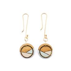 Conture Recycled Wood Gold Dangle Earrings (4 Colours available) van Paguro Upcycle