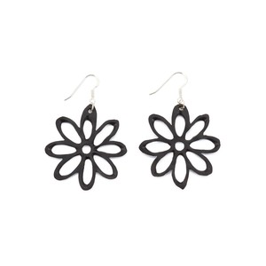 Dahlia Recycled Rubber Flower Earrings Eco-Friendly from Paguro Upcycle