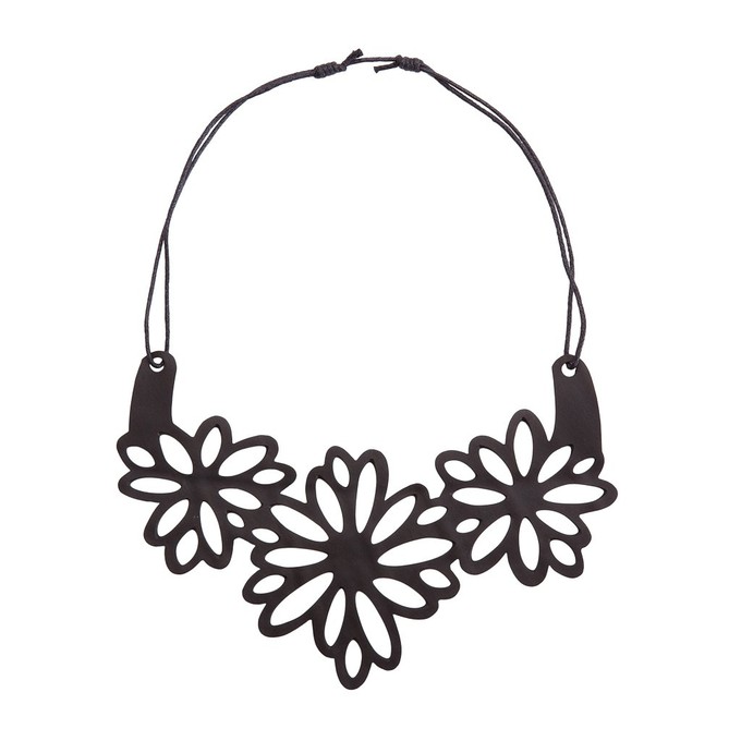 Dahlia Inner Tube Floral Necklace from Paguro Upcycle