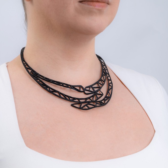 Lea Geometric Recycled Rubber Necklace from Paguro Upcycle