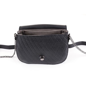 Becca Classic Black Vegan Saddle Bag from Paguro Upcycle