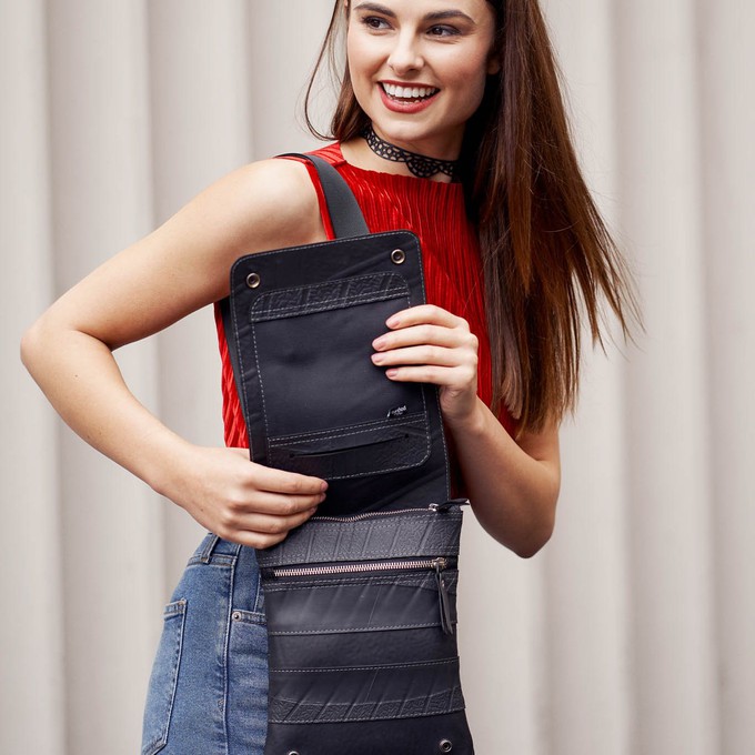 Spencer Recycled Rubber Vegan Crossbody Bag (3 Sizes Available) from Paguro Upcycle