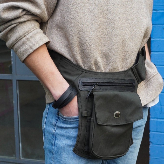 Donald Recycled Canvas Vegan Shoulder Bag from Paguro Upcycle