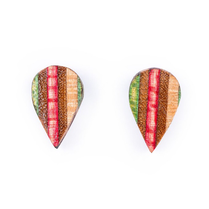 Tear Recycled Skateboard Stud Earrings from Paguro Upcycle
