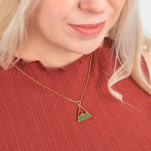 Hill Eco-friendly Recycled Wood Gold Necklace from Paguro Upcycle Hill Eco-friendly Recycled Wood Gold Necklace from Paguro Upcycle