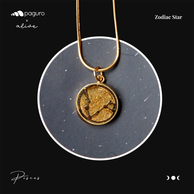 Pisces Zodiac Sign Sustainable Necklace from Paguro Upcycle