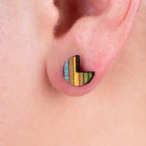 Pac Recycled Skateboard Stud Earrings from Paguro Upcycle