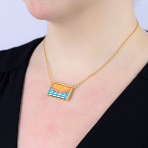 Seaside Recycled Wood Gold Necklace from Paguro Upcycle