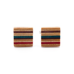 Multicolour Recycled Skateboard Square Cufflinks from Paguro Upcycle