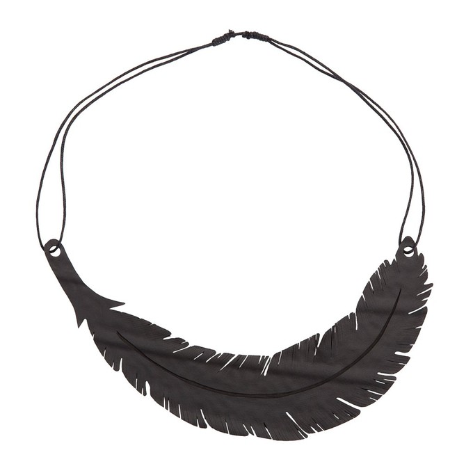 Angel Inner Tube Feather Necklace from Paguro Upcycle