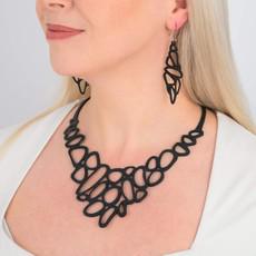 Pebble Statement Recycled Rubber Necklace via Paguro Upcycle