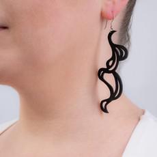 Tamara Statement Art Deco Rubber Earrings via Paguro Upcycle