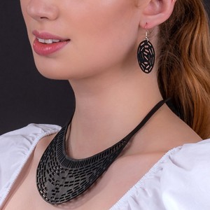 Coding Recycled Rubber Circular Earrings from Paguro Upcycle