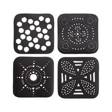Square Handcrafted Recycled Rubber Coaster - A set of 2 or 4 van Paguro Upcycle