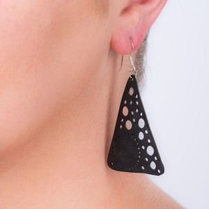 Unique Recycled Rubber Triangle Earrings from Paguro Upcycle