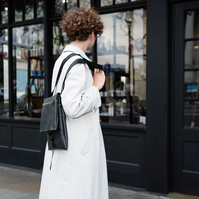 Jen Foldover Recycled Rubber Vegan Crossbody Bag (6 Colours Available) from Paguro Upcycle