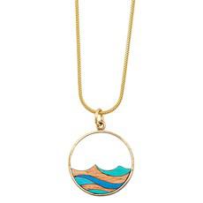 Ocean Recycled Wood Gold Necklace van Paguro Upcycle